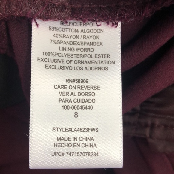 Gibson Latimer Burgundy Bootcut Pants 8 - Picture 4 of 9